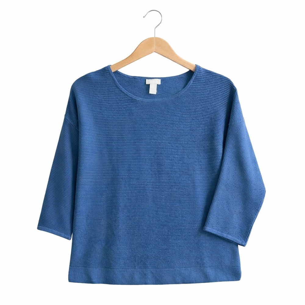 Chico’s Blue Ribbed Knit Top